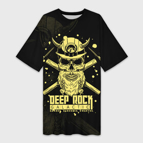 Платье-футболка 3D с принтом Deep Rock Galactic Danger Darkness Dwarves ,  |  | deep rock galactic | miner | the driller | the engineer | the gunner | the scout | бурильщик | дворф | игры | инженер | разведчик | стрелок | шахтёр