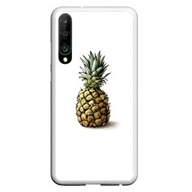 Чехол для Honor P30 с принтом Pineapple watercolor , Силикон | Область печати: задняя сторона чехла, без боковых панелей | Тематика изображения на принте: pineapple | ананас | графика | еда | рисунок | фрукт