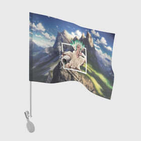 Флаг для автомобиля с принтом Доктор Стоун Dr Stone Сэнку Ишигами Ishigami Senkuu , 100% полиэстер | Размер: 30*21 см | dr stone | ishigami | senkuu | доктор стоун | ишигами | сенку | сэнку исигами