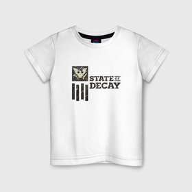 Детская футболка хлопок с принтом State of Decay Iron Logo , 100% хлопок | круглый вырез горловины, полуприлегающий силуэт, длина до линии бедер | logo | state of decay | survival horror | undead labs | загнивающий штат | зомби апокалипсис | лого | логотип | стадия разложения | стейт оф декай | эмблема