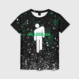 Женская футболка 3D с принтом billie eilish новогодний , 100% полиэфир ( синтетическое хлопкоподобное полотно) | прямой крой, круглый вырез горловины, длина до линии бедер | be | billie | billie eilish | blohsh | ghoul | билли | билли айлиш