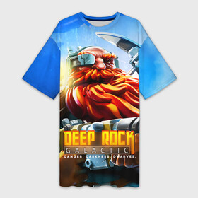 Платье-футболка 3D с принтом Deep Rock Galactic The Scout ,  |  | deep rock galactic | miner | the driller | the engineer | the gunner | the scout | бурильщик | дворф | игры | инженер | разведчик | стрелок | шахтёр