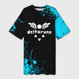Платье-футболка 3D с принтом Deltarune брызги красок ,  |  | deltarune | deltarune 2 | game | undertale символ | дельта | дельтарун | дельтарун 2 | знак руин андертейл | значок дельтарун пиксель | игра | руна