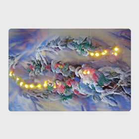 Магнитный плакат 3Х2 с принтом Уютное новогоднее настроение , Полимерный материал с магнитным слоем | 6 деталей размером 9*9 см | гирлянда | дед мороз | зима | новый год | огни | подарки | праздник | рождество | снегурочка | тренд