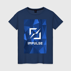 Женская футболка хлопок с принтом Cobalt Impulse , 100% хлопок | прямой крой, круглый вырез горловины, длина до линии бедер, слегка спущенное плечо | esport | impulse | импульс | киберспорт | лгу | сккимпульс | студенты