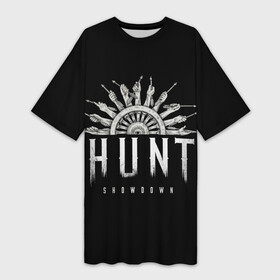Платье-футболка 3D с принтом Колесо охоты ,  |  | game | games | hunt showdown | игра | игры