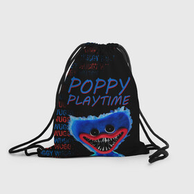 Рюкзак-мешок 3D с принтом Хагги ВАГГИ | Poppy Playtime , 100% полиэстер | плотность ткани — 200 г/м2, размер — 35 х 45 см; лямки — толстые шнурки, застежка на шнуровке, без карманов и подкладки | Тематика изображения на принте: huggy waggy | poppy playtime | в топе | игра | как у всех | кукла | монстр | плэйтайм | подарок | попи плей тайм | попиплейтам | поппи плейтайм | поппиплэйтайм | рекомендации | удивить | хагги вагги | хаги ваги