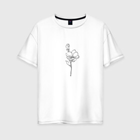 Женская футболка хлопок Oversize с принтом Цветок любви (оригинальный) , 100% хлопок | свободный крой, круглый ворот, спущенный рукав, длина до линии бедер
 | девушке | любви | оригинальный | подарок | цветок