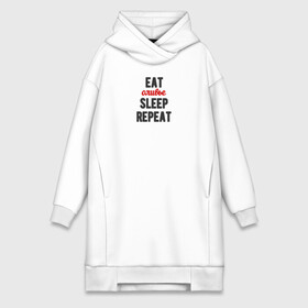 Платье-худи хлопок с принтом Eat оливье Sleep Repeat ,  |  | 2022 | christmas | eat | eatsleeprepeat | newyear | repeat | sleep | новогоднее | новыйгод | оливье | праздник | рождество | салат