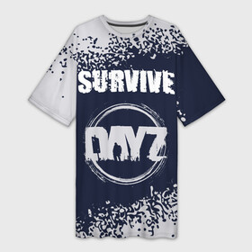 Платье-футболка 3D с принтом DAYZ  Спрей ,  |  | arma 2 | arma2 | day | day z | dayz | game | games | horror | logo | survival | zombie | выживание | дэй | дэй зи | зомби | игра | игры | краска | лого | логотип | логотипы | символ | символы | спрей