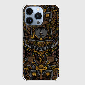 Чехол для iPhone 13 Pro с принтом Идол Ацтеков ,  |  | Тематика изображения на принте: ацтек | графика | индеец | тату | узор | фантастика