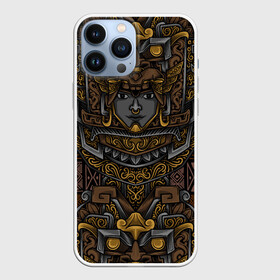 Чехол для iPhone 13 Pro Max с принтом Идол Ацтеков ,  |  | Тематика изображения на принте: ацтек | графика | индеец | тату | узор | фантастика