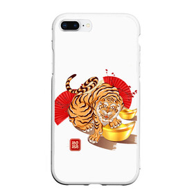 Чехол для iPhone 7Plus/8 Plus матовый с принтом Золотой тигр 2022 Tigr , Силикон | Область печати: задняя сторона чехла, без боковых панелей | Тематика изображения на принте: 2022 | new year | tiger | water tiger | водяной тигр | символ года