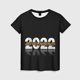 Женская футболка 3D с принтом С Новым 2022 годом! , 100% полиэфир ( синтетическое хлопкоподобное полотно) | прямой крой, круглый вырез горловины, длина до линии бедер | 2022 | new year | tiger | water tiger | водяной тигр | символ года
