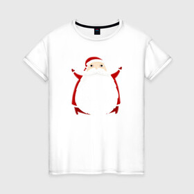 Женская футболка хлопок с принтом Дед Санта 2022 , 100% хлопок | прямой крой, круглый вырез горловины, длина до линии бедер, слегка спущенное плечо | дед мороз | зима | новый год | праздник | санта клаус