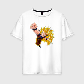 Женская футболка хлопок Oversize с принтом Dragon Ball Z Драконий жемчуг Z , 100% хлопок | свободный крой, круглый ворот, спущенный рукав, длина до линии бедер
 | anime | dragonball | goku | аниме | анимэ | гоку | драконий | жемчуг | манга