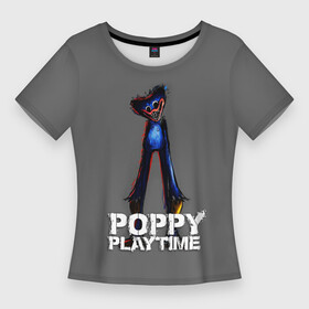 Женская футболка 3D Slim с принтом HUGGY WUGGY POPPY PLAYTIME ,  |  | poppy playtime | игра | монстр | плэйтайм | попи плей тайм | попи плэй тайм | попиплейтам | попиплэйтайм | поппи плейтайм | поппиплэйтайм | хагги вагги | хаги ваги | хоррор