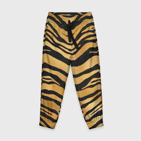 Детские брюки 3D с принтом Текстура шкуры тигра , 100% полиэстер | манжеты по низу, эластичный пояс регулируется шнурком, по бокам два кармана без застежек, внутренняя часть кармана из мелкой сетки | 2022 | год тигра | новый год | новый год 2022 | символ года | тигр | тигренок | тигрица | тигры