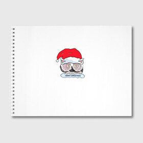 Альбом для рисования с принтом Новогодний Диско Енотик , 100% бумага
 | матовая бумага, плотность 200 мг. | Тематика изображения на принте: енот | енотики | новогоднийенот | подарокенот | рождество