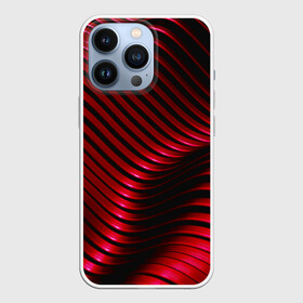 Чехол для iPhone 13 Pro с принтом Волны красного металла ,  |  | волна | красно черный | красный | манчестер юнайтед | металл | металлический эффект | милан | неоновый | свет