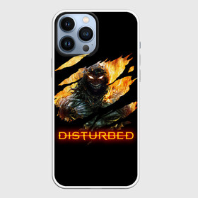 Чехол для iPhone 13 Pro Max с принтом DISTURBED DEMON FIRE | ДЕМОН В ОГНЕ ,  |  | Тематика изображения на принте: disturbed | fire | flame | heavy metal | rock | the guy | группы | метал | огонь | пламя | рок
