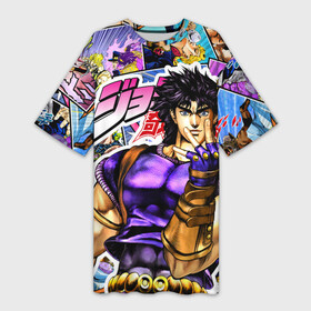 Платье-футболка 3D с принтом JoJo s Bizarre Adventure Джонатан Джостар ,  |  | anime | jojo | jojo bizarre adventure | jojos bizarre adventure | jonathan joestar | аниме | джоджо | джонатан джостар | манга