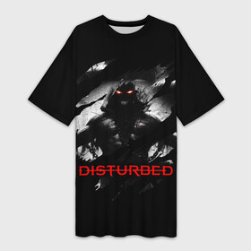 Платье-футболка 3D с принтом DISTURBED THE GUY  ЛИЦО ДЕМОНА ,  |  | disturbed | heavy metal | monster | rock | the guy | группы | демон | дистурбед | дистурбэд | метал | монстр | рок
