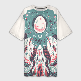 Платье-футболка 3D с принтом SnakeArt ,  |  | art | lux oac | occult artists | snake | минималистическая змея | мультяшный стиль