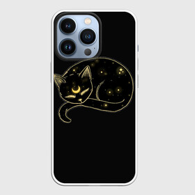 Чехол для iPhone 13 Pro с принтом Космический Кот Целестиал ,  |  | cat | celestial | galaxy | glow | heavenly | milky | moon | neon | space | stars | way | галактика | звезды | космический | космос | кот | луна | млечный | небесный | неон | путь | свечение | целестиал