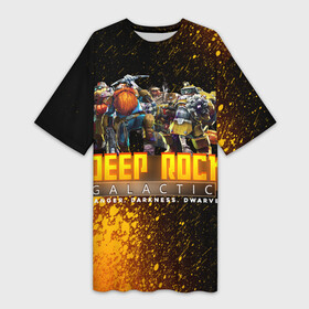 Платье-футболка 3D с принтом Deep Rock Galactic (Герои) ,  |  | deep rock | deep rock galactic | galactic | rock | игра