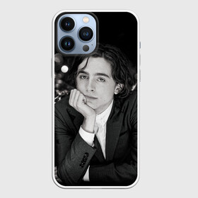 Чехол для iPhone 13 Pro Max с принтом Шаламе фон блестки ,  |  | timothee chalamet | актер | блестки | голливуд | тимоти шаламе | черно белое