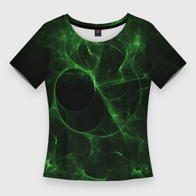 Женская футболка 3D Slim с принтом Малахитовая глыба ,  |  | абстрактные | горы | зеленый | изумруд | малахит | малахитовый | минерал | неоновые | скала