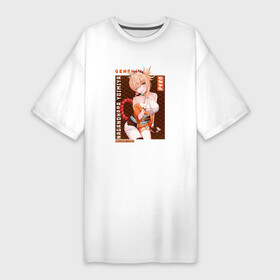 Платье-футболка хлопок с принтом Ёимия  Yoimiya с надписями, Genshin Impact  Геншин импакт ,  |  | genshin impact | yoimiya | аниме | геншин импакт | ёимия | игра | лучник | наганохара | первоначальный бог | пиро | фейеверк | ханаби
