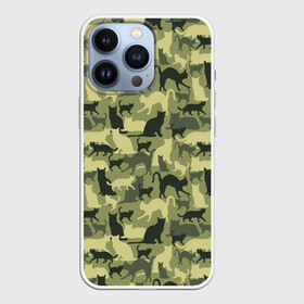Чехол для iPhone 13 Pro с принтом Камуфляж из Кошек ,  |  | camouflage | cat | kitty | military camouflage | pussy | барсик | военный камуфляж | год кота | год кошки | животное | зверь | камуфляж | киска | кот | котофей | котяра | кошечка | кошка | маскировка | милитари | мурзик