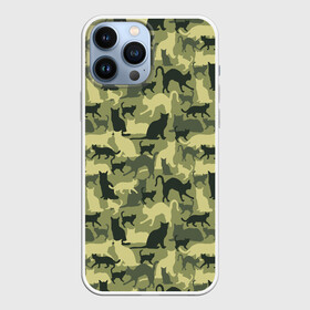 Чехол для iPhone 13 Pro Max с принтом Камуфляж из Кошек ,  |  | camouflage | cat | kitty | military camouflage | pussy | барсик | военный камуфляж | год кота | год кошки | животное | зверь | камуфляж | киска | кот | котофей | котяра | кошечка | кошка | маскировка | милитари | мурзик