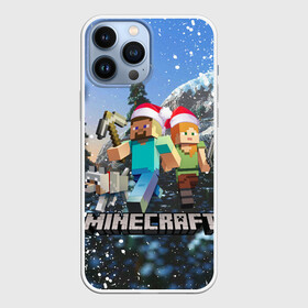 Чехол для iPhone 13 Pro Max с принтом НОВЫЙ ГОД В МАЙНКРАФТ   WINTER IS MINECRAFT 2022 ,  |  | 2022 | block | creeper | cube | minecraft | piggy | pixel | tnt | блок | гаст | геометрия | дед мороз | зима близко | крафт | крипер | кубики | майнкрафт | новогодний minecraft | новогодний майнкрафт | новый год | пиксели