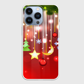 Чехол для iPhone 13 Pro с принтом НОВОГОДНИЕ УКРАШЕНИЯ   НОВЫЙ ГОД 2022 ,  |  | 2022 | beast | merry christmas | new year | red bow | santa hat | snow | tiger | winter | winter is coming | year of the tiger | год тигра | дед мороз | животные | звери | зверь | зима | зима 2022 | зима близко | новог | новогодни