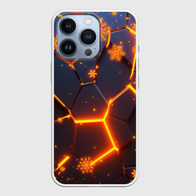 Чехол для iPhone 13 Pro с принтом НОВОГОДНИЕ ОГНЕННЫЕ 3D ПЛИТЫ   FIRE NEON HEXAGON ,  |  | 3d | abstraction | among as | counter strike | geometry | hexagon | lol | neon | new year | paints | stripes | texture | triangle | wow | абстракция | амонг ас | брызги | геометрия | краски | неон | неоновые снежинки | неоновый | новогодний | но