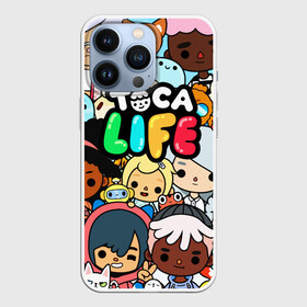 Чехол для iPhone 13 Pro с принтом Toca Life персонажи из игры ,  |  | toca boca | toca life | детская игра | игра | лого | логотип | персонажи | прикоснуться ко рту | тока бока