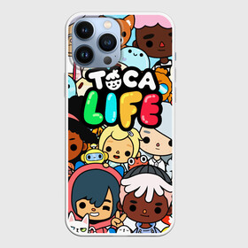 Чехол для iPhone 13 Pro Max с принтом Toca Life персонажи из игры ,  |  | Тематика изображения на принте: toca boca | toca life | детская игра | игра | лого | логотип | персонажи | прикоснуться ко рту | тока бока