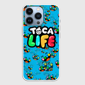 Чехол для iPhone 13 Pro с принтом Toca Boca logo blue | Тока Бока ,  |  | toca boca | детская игра | игра | лого | логотип | персонажи | прикоснуться ко рту | тока бока