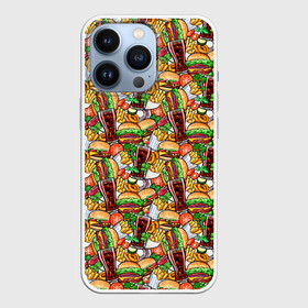 Чехол для iPhone 13 Pro с принтом Быстрое Питание и Напитки ,  |  | burger | cheeseburger | fast food | hamburger | hot dog | pizza | блюдо | бургер | быстрое питание | гамбургер | еда | жратва | завтрак | картошка фри | кола | корм | кушанье | макдоналдс | обед | перекус | пицца | пища | повар