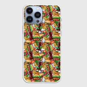 Чехол для iPhone 13 Pro Max с принтом Быстрое Питание и Напитки ,  |  | burger | cheeseburger | fast food | hamburger | hot dog | pizza | блюдо | бургер | быстрое питание | гамбургер | еда | жратва | завтрак | картошка фри | кола | корм | кушанье | макдоналдс | обед | перекус | пицца | пища | повар
