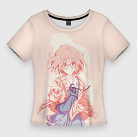 Женская футболка 3D Slim с принтом Курияма и акихито ,  |  | акихито | акихито камбара | аниме девочка | за гранью | камбара | курияма | курияма и акихито | курияма мирай | мирай
