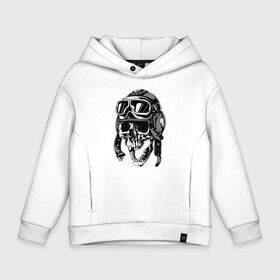 Детское худи Oversize хлопок с принтом Skull Ridеr , френч-терри — 70% хлопок, 30% полиэстер. Мягкий теплый начес внутри —100% хлопок | боковые карманы, эластичные манжеты и нижняя кромка, капюшон на магнитной кнопке | bikrer | rider | skull | байкер | гонщик | летчик | мотоциклист | очки | танкист | череп | шлем