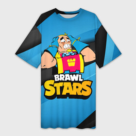 Платье-футболка 3D с принтом GROM ART BRAWL STARS ,  |  | brawl | brawl stars | brawlstars | grom | бравлстарс | гром