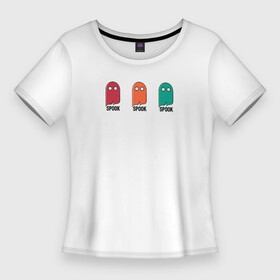 Женская футболка 3D Slim с принтом Ghost Spook ,  |  | creepyspook | ghost | halloween | spook | spooky