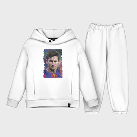 Детский костюм хлопок Oversize с принтом Lionel Messi   striker, Barcelona ,  |  | argentina | barcelona | celebrity | football | forward | lionel messi | spain | star | striker | аргентина | звезда | знаменитость | испания | лионель месси | нападающий | форвард | футбол