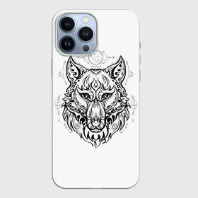 Чехол для iPhone 13 Pro Max с принтом Волчий портрет ,  |  | Тематика изображения на принте: волк | волколак | волчара | лайка | луна | оборотень | портрет | силуэт | собака | тату | хаски | хищник | эзотерический | этнический