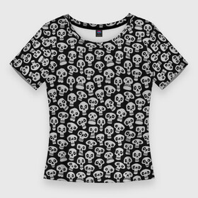 Женская футболка 3D Slim с принтом Funny skulls ,  |  | bone | bones | funny | skulls | кости | череп | черепа